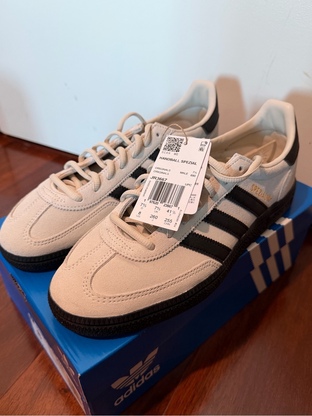 adidas Handball Spezial Suede Sneakers in Off-White and Black